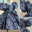 Vintage / Retro Navy Blue Flower Birthday Short Flower Girl Dresses 2022 Ball Gown Scoop Neck Puffy Short Sleeve Flower Girl Dresses