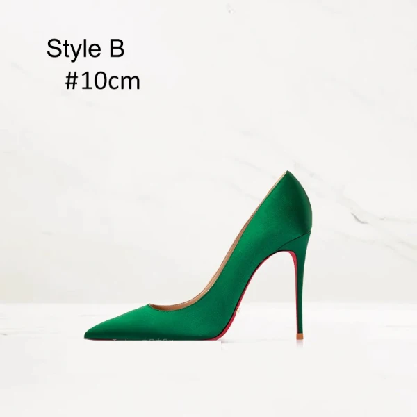 Schöne Grün Abend Leder Pumps 2023 12 cm Stilettos Spitzschuh Pumps Hochhackige