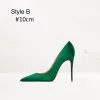 Chic / Beautiful Green Evening Party Leather Pumps 2023 12 cm Stiletto Heels Pointed Toe Pumps High Heels