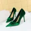 Fashion Dark Green Suede Prom Pumps 2023 10 cm Stiletto Heels Pointed Toe Pumps High Heels