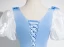Chic / Beautiful Sky Blue Prom Dresses 2024 A-Line / Princess Square Neckline Bow Puffy Short Sleeve Backless Floor-Length / Long Prom Formal Dresses