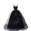 Classic Black Lace Flower Prom Dresses 2022 A-Line / Princess Spaghetti Straps Sleeveless Backless Floor-Length / Long Prom Formal Dresses