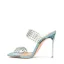 Sexy Transparent Pool Blue Rivet Evening Party Womens Sandals 2022 11 cm Stiletto Heels Open / Peep Toe High Heels