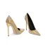 Mode Zwarte Goud Avond Slangenprint Pumps 2025 10 cm Naaldhakken / Stiletto Spitse Neus Pumps Hoge Hakken