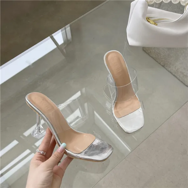 Sexy Summer Casual Black Womens Sandals 2022 9 cm Stiletto Heels Open / Peep Toe Sandals High Heels