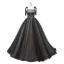 Audrey Hepburn Style Black Lace Prom Dresses 2024 Ball Gown Spaghetti Straps Sleeveless Backless Bow Floor-Length / Long Prom Formal Dresses