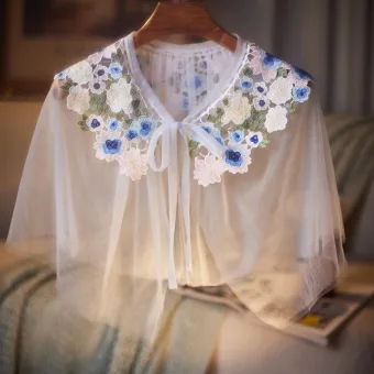 Vintage Retro White Lace Flower Shawl 2025