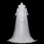 Haut de Gamme Blanche Noeud En Dentelle Fleur Perle Robe De Soirée 2026 Trompette / Sirène De l'épaule Manches Courtes Dos Nu Train De Balayage Soirée Robe De Ceremonie