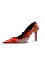 Chinese style Red Embroidered Leather Wedding Shoes 2026 6 cm Stiletto Heels Pointed Toe Wedding High Heels