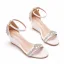 Charmant Weiß Strass Brautschuhe 2022 Knöchelriemen 6 cm Keilabsatz Peeptoes Hochzeit Sandaletten