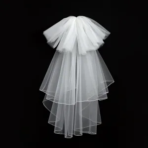 Chic Belle Blanche Noeud Voile De Mariée 2025 Tulle