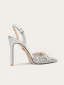Sexy Silver Leather Rhinestone Pearl Lace Flower Wedding Shoes 2023 10 cm Stiletto Heels Pointed Toe Wedding High Heels