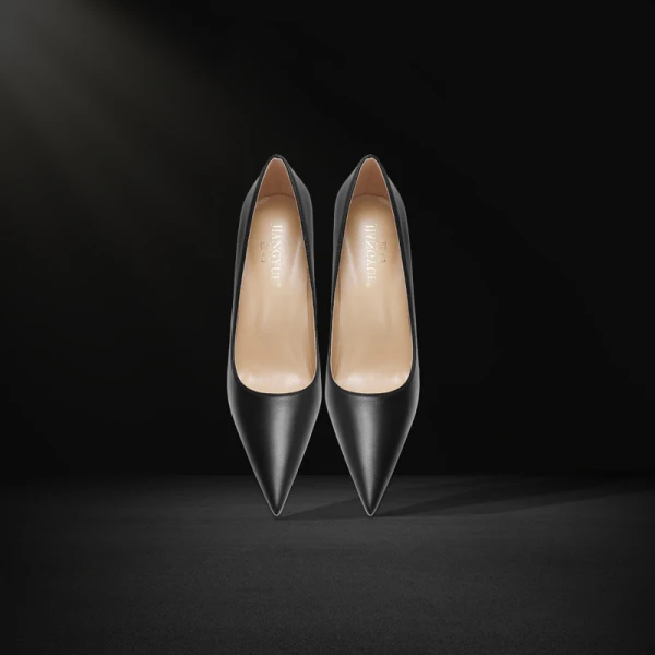 Simple Noire Bureau OL Cuir Escarpins 2023 12 cm Talons Aiguilles À Bout Pointu Escarpins Talons Hauts