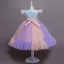 Lovely Sky Blue Sequins Birthday Flower Girl Dresses 2023 Ball Gown Scoop Neck Short Sleeve Bow Floor-Length / Long Flower Girl Dresses