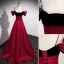 Charming Burgundy Rhinestone Satin Evening Dresses Backless 2023 A-Line / Princess Spaghetti Straps Short Sleeve Floor-Length / Long Evening Party Formal Dresses