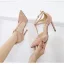 Sexy Noire Soirée Sandales Femme 2023 T-Strap 11 cm Talons Aiguilles À Bout Pointu Sandales Talons Hauts