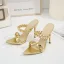 Sexy Gold Street Wear Summer Womens Sandals 2022 11 cm Stiletto Heels Open / Peep Toe Sandals High Heels