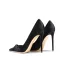 Fashion Black Office OL Leather Suede Pumps 2023 10 cm Stiletto Heels Pointed Toe Pumps High Heels