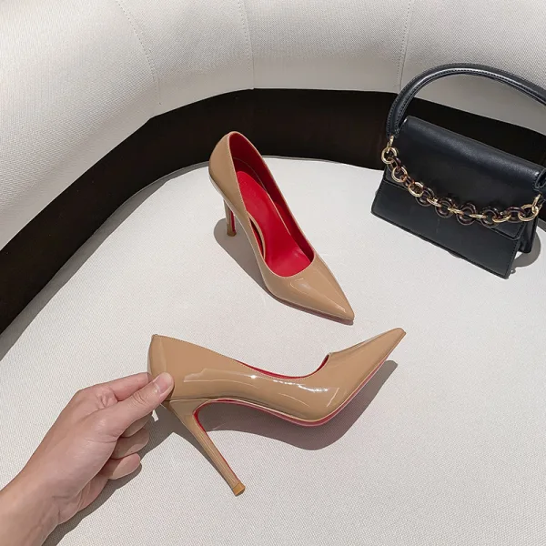 Sexy Noire Bureau OL Escarpins 2022 10 cm Talons Aiguilles À Bout Pointu Escarpins Talons Hauts