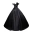 Élégant Noire Satin Robe De Bal 2023 Robe Boule De l'épaule Noeud Sans Manches Dos Nu Longue Promo Robe De Ceremonie