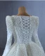 Victorian Style White Handmade  Beading Pearl Lace Wedding Dresses 2024 Trumpet / Mermaid Scoop Neck Long Sleeve Court Train Wedding