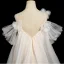 Charmant Blanche Appliques Robe De Bal 2025 Princesse Bretelles Spaghetti Manches Courtes Dos Nu Longue Robe De Ceremonie