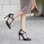 Sexy Noire Soirée Sandales Femme 2023 T-Strap 11 cm Talons Aiguilles À Bout Pointu Sandales Talons Hauts