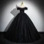 Charmant Schwarz Pailletten Ballkleider 2023 Ballkleid Off Shoulder Ärmellos Rückenfreies Lange Ball Festliche Kleider