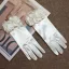 Vintage / Originale Ivoire Satin Fleur Mariage Gants Mariage 2025