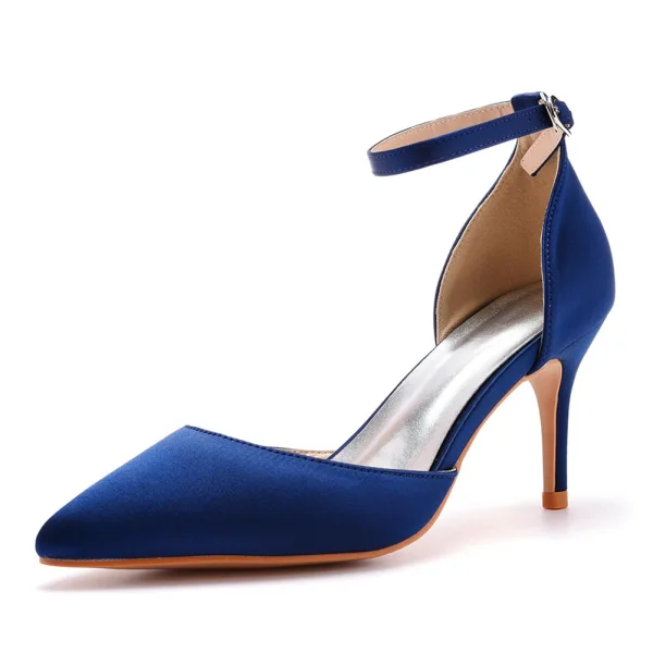 Modest / Simple Black Street Wear Womens Sandals 2023 Ankle Strap 7 cm Stiletto Heels Pointed Toe Sandals High Heels