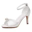 Proste / Simple Białe Perła Satyna Bal Sandały Damskie 2026 Z Paskiem 8 cm Szpilki Peep Toe Sandały Wysokie Obcasy