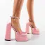 Inhabituel Vert Cocktail Sandales Femme 2022 Faux Diamant Bride Cheville 14 cm Talons Épais Pied Carré Chaussures Femmes Talons Hauts