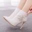 Élégant Blanche Faux Diamant En Dentelle Fleur Mariage Bottes Femme 2025 11 cm Talons Aiguilles À Bout Pointu Chaussure De Mariée