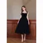 Sexy Noire de retour Robe De Graduation 2022 Princesse Bretelles Spaghetti Sans Manches Dos Nu Ceinture Thé Longueur Robe De Ceremonie