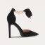 Modern / Fashion Black Evening Party Womens Sandals 2022 Leather Pearl Bow Ankle Strap 10 cm Stiletto Heels Pointed Toe Womens Shoes High Heels