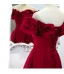 Elegant A-Line / Princess Red Engagement Prom Dresses 2021 Off-The-Shoulder Crossed Straps Floor-Length / Long Ruffle Satin Formal Dresses