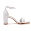 Sexy Weiß Abend Sandalen Damen 2023 Knöchelriemen 7 cm Thick Heels Peeptoes Sandaletten Hochhackige