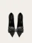 Bling Bling Noire Faux Diamant Paillettes Noeud Promo Escarpins 2024 10 cm Talons Aiguilles À Bout Pointu Escarpins Talons Hauts