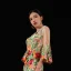 High-end Multi-Colors Embroidered Flower Evening Dresses 2023 Trumpet / Mermaid V-Neck 3/4 Sleeve Sweep Train Evening Party Formal Dresses