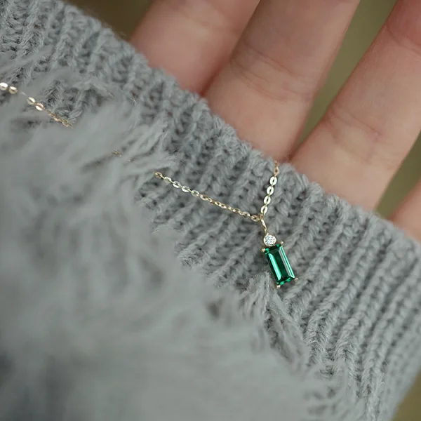 Vintage / Retro Prom Green Zircon Sterling Silver Necklaces Accessories