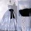 Modest / Simple Fashion Sky Blue Prom Dresses 2022 Ball Gown Strapless Sleeveless Bow Backless Floor-Length / Long Prom Formal Dresses