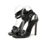 Sexy Summer Black Cocktail Party Evening Party Womens Sandals 2022 Ankle Strap 11 cm Stiletto Heels Open / Peep Toe Sandals High Heels