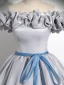 Élégant Argenté Robe De Bal 2024 Robe Boule Volants De l'épaule Sans Manches Noeud Ceinture Dos Nu Longue Promo Robe De Ceremonie