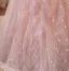 Luxury / Gorgeous Sparkly Blushing Pink Beading Rhinestone Sequins Prom Dresses 2026 A-Line / Princess Strapless Sleeveless Backless Floor-Length / Long Formal Dresses
