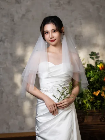 Simple Blanche Perle 0 5 M Tulle Voile De Mariée 2025