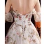 Flower Fairy White Floral Prom Dresses 2023 A-Line / Princess Off-The-Shoulder Short Sleeve Backless Floor-Length / Long Prom Formal Dresses