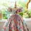 Sparkly Multi-Colors Sequins Birthday Flower Girl Dresses 2024 Ball Gown High Neck Puffy Short Sleeve Backless Floor-Length / Long Flower Girl Dresses