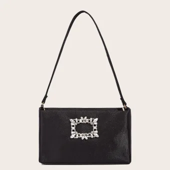 Fashion Black Street Wear Rhinestone Clutch Bags 2023