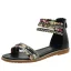 Fashion Black Holiday Beach Flat Womens Sandals 2022 Ankle Strap Open / Peep Toe Sandals
