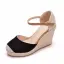 Chic / Beautiful Beige Suede Street Wear Braid Womens Sandals 2023 9 cm Wedges Round Toe Sandals Womens Shoes
